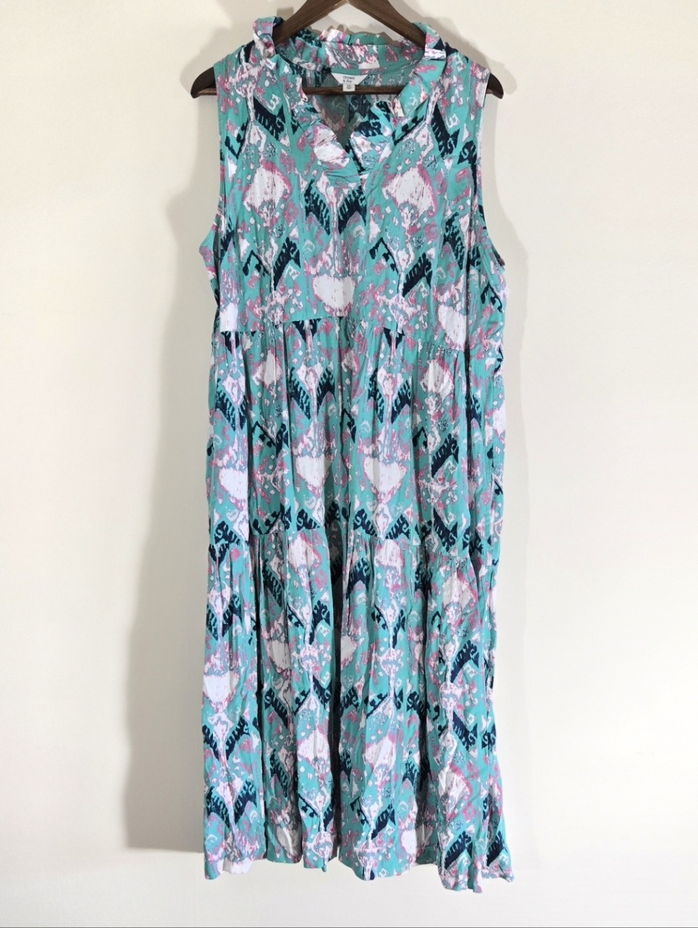 Crown & Ivy Teal Maxi Dress Sz XL Comfy